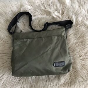LACOSTE  Women Olive Green/ Black Polyester Shoulder Bag